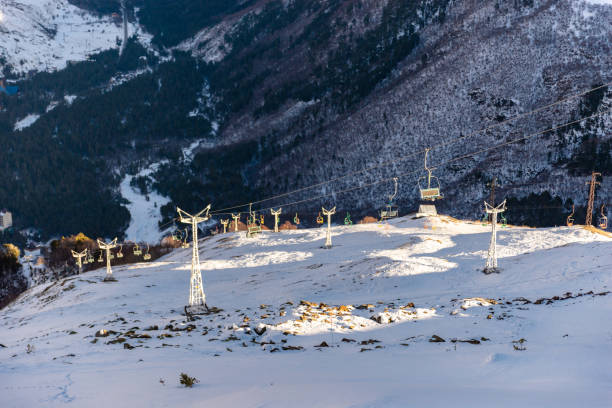 istock The old chair lift on mount Cheget. 1296745652
