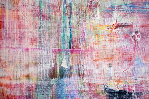 istock Painting Artistic bright color oil paint texture abstract artwork. Modern futuristic pattern for grunge wallpaper, interior, album, flyer cover, poster, booklet background. Creative graphic design 1296746263