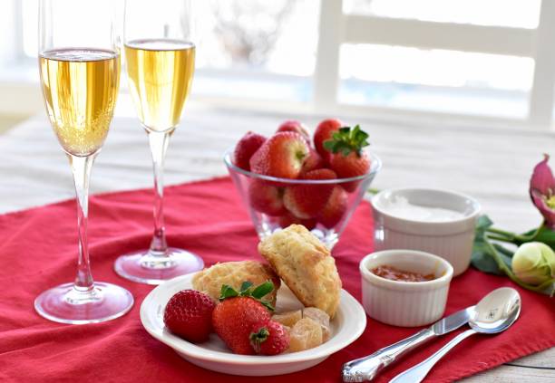 istock Morning breakfast brunch or afternoon Easter tea and scones 1296748141