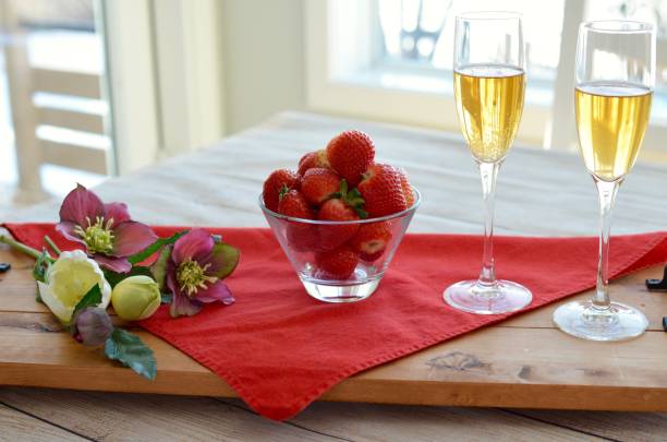 istock Valentines Day romantic champagne and strawberries 1296748225
