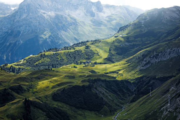 istock Beautiful Austrian countryside landscape view 1296750138