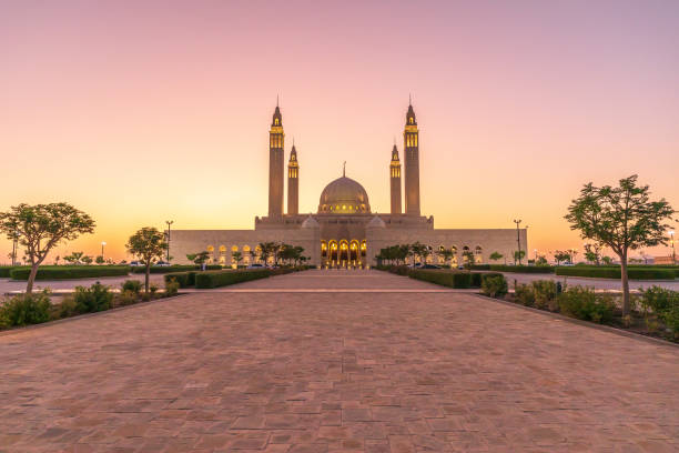 istock Sunset at the Sultan Qaboos Grand Mosque. 1296752873