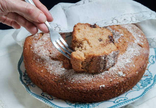 istock Cake ready to be served. English traditional pottery set. 1296753043