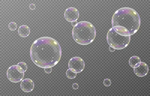 Vector illustration of Vector soap bubble.
