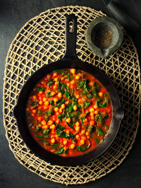 istock Healthy Vegan chickpea and spinach stew 1296757915