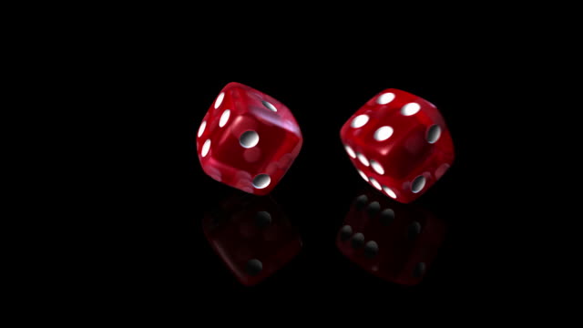 Dice roll red in black background