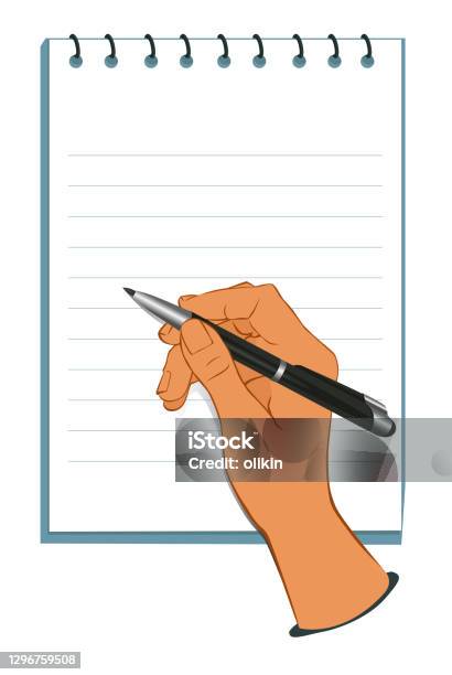 Note Write Thumb Hand Writes Notes Stock Illustration - Download Image Now - Note Pad ...