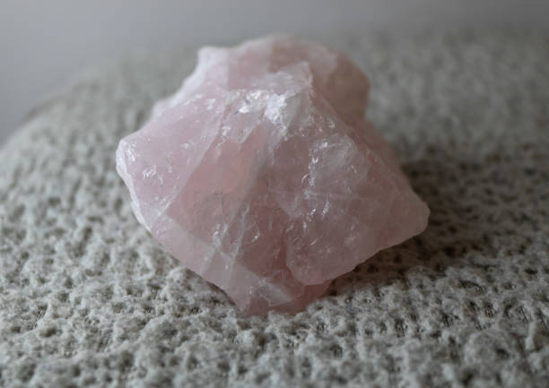 istock Pink Rose quarts crystal close up. 1296764717