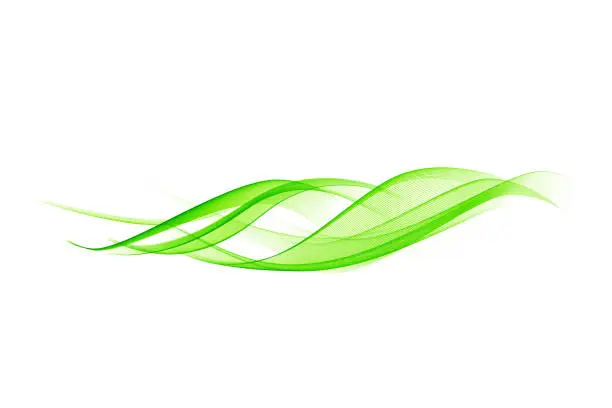 Vector illustration of Abstract Simple Green Wave. Vector Illustration.