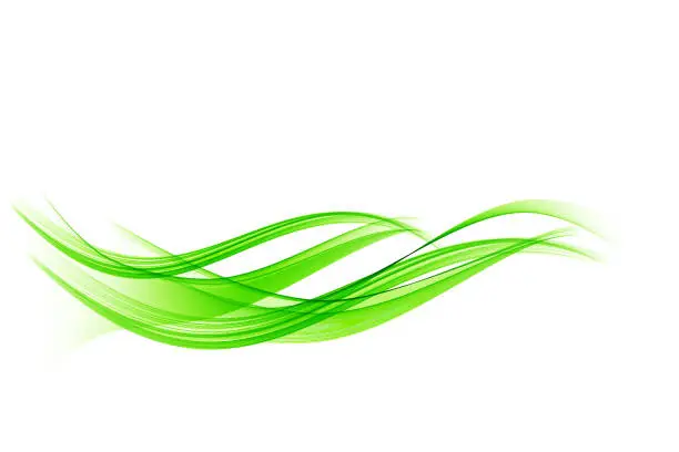 Vector illustration of Abstract Simple Green Wave. Vector Illustration.