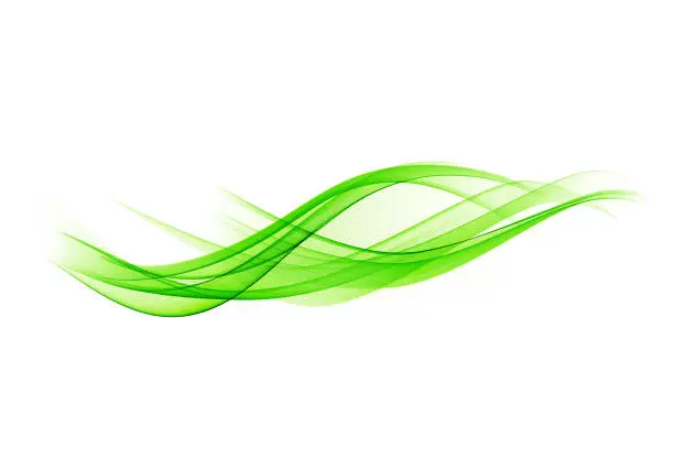 Vector illustration of Abstract Simple Green Wave. Vector Illustration.