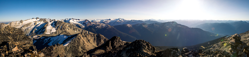 British Columbia’s mountain range in summer.