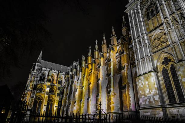 istock Westminster Abbey of night view (London) 1296774213