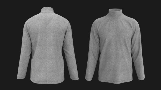 istock Blank grey long-sleeve turtleneck shirt 1296786610