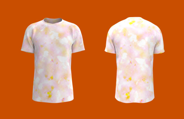 istock Tie dye t-shirt in front, and back views 1296786620