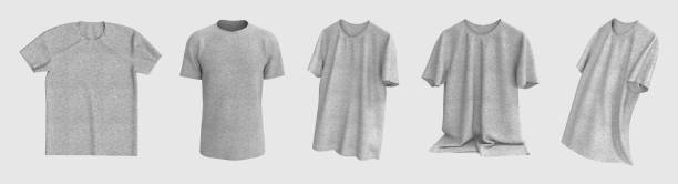 istock Blank gray short sleeve t-shirt mockup in front view 1296786626