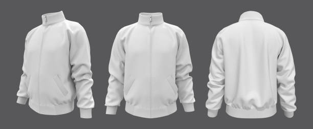 istock Blank white tracksuit top mockup 1296786627