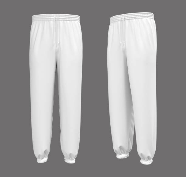istock Blank white joggers mockup in front and side views. 1296787156