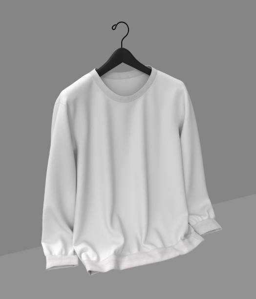 istock Blank white sweatshirt mockup in front, and back views, isolated on gray background 1296787166