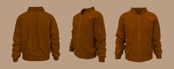 istock Brown bomber jacket mockup, design presentation for print 1296787190