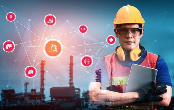 istock Engineering technology and industry 4.0 smart factory concept 1296789003