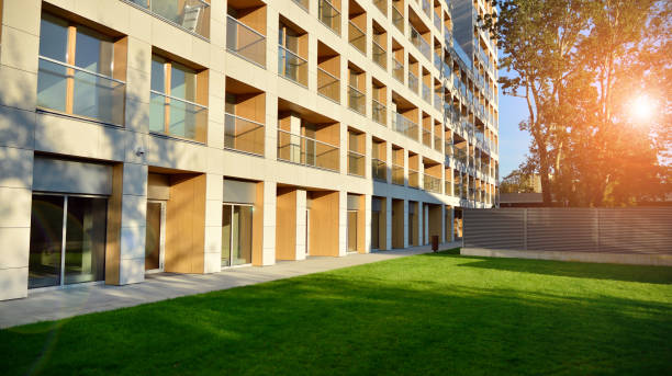 istock Architectural details of modern apartment building. 1296796216
