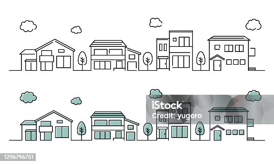 istock A set of illustrations of a simple house icon cityscape 1296796751