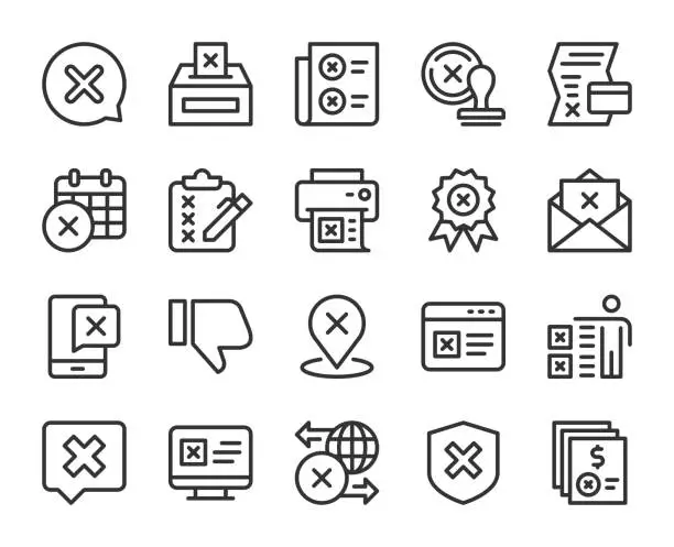 Vector illustration of Rejection - Line Icons