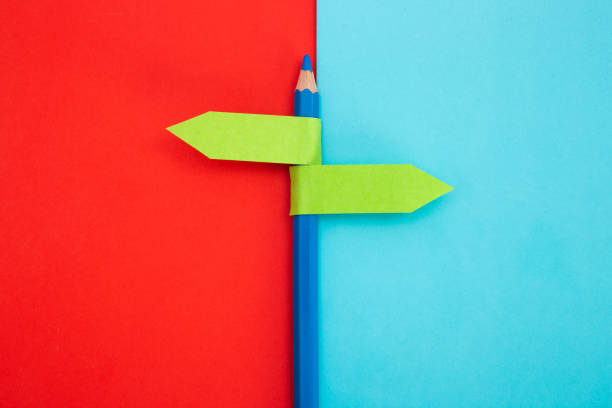 istock color pencil with direction indicator on color background 1296798575