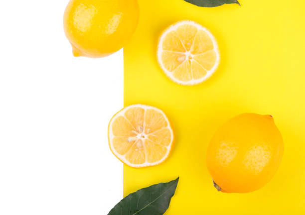 istock Creative layout made of lemon. Flat lay 1296798753
