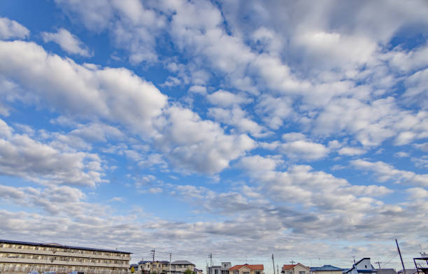 Beautiful clouds above the residential area