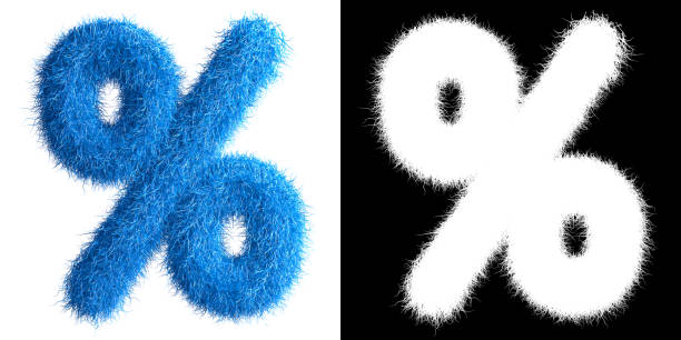istock Symbol % made from fur with alpha mask, fur font, 3d alphabet. 3d illustration. 1296802433