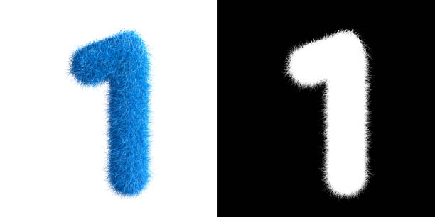 istock Number 1 made from fur with alpha mask, fur font, 3d alphabet. 3d illustration. 1296802985