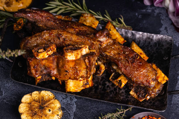 istock Grilled and smoked ribs. 1296811040