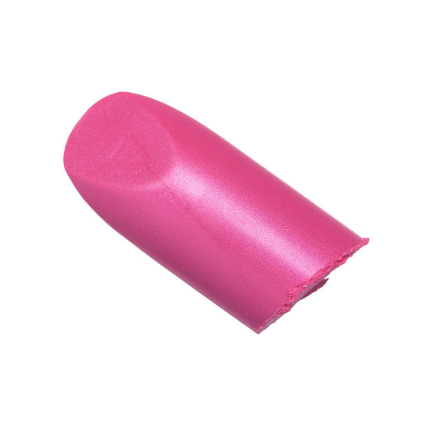 istock Cut bright pink lipstick isolated on white 1296811098