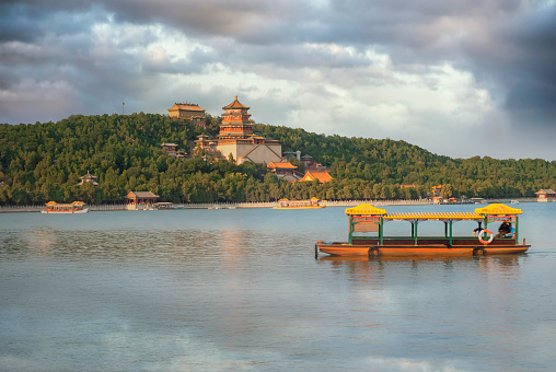 Sunset landscape of The Summer Palace in Beijing