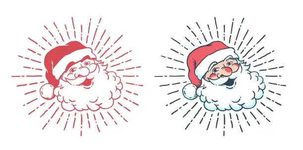 Vector illustration of Santa claus smiling face