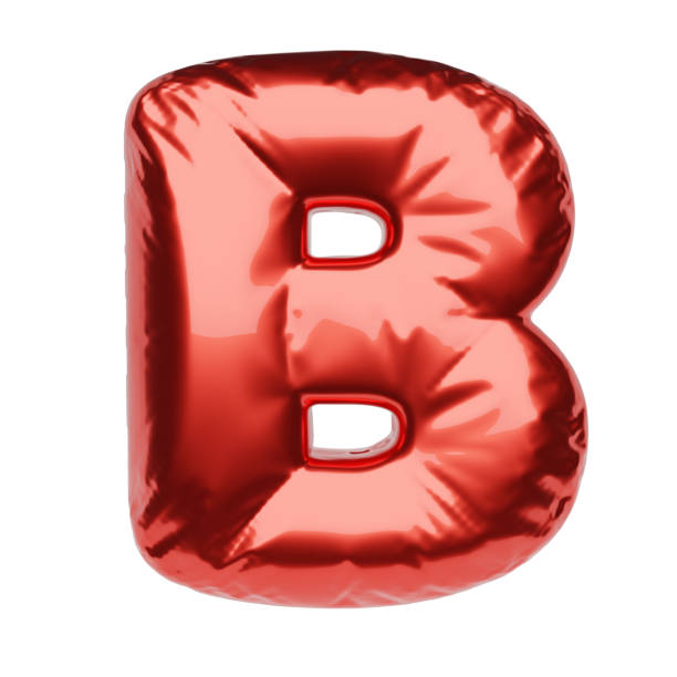 istock Letter B made of red balloon isolated on white. 3D rendering illustration. 1296813268
