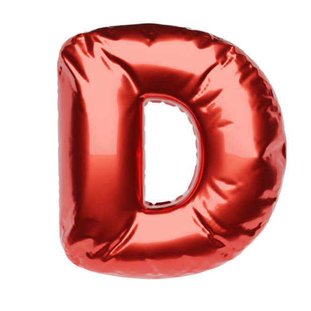 istock Letter D made of red balloon isolated on white. 3D rendering illustration. 1296813279