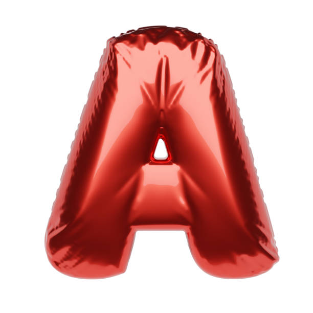 istock Letter A made of red balloon isolated on white. 3D rendering illustration. 1296813306