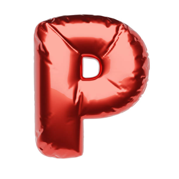 istock Letter P made of red balloon isolated on white. 3D rendering illustration. 1296813383