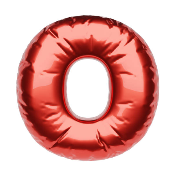 istock Letter O made of red balloon isolated on white. 3D rendering illustration. 1296813974