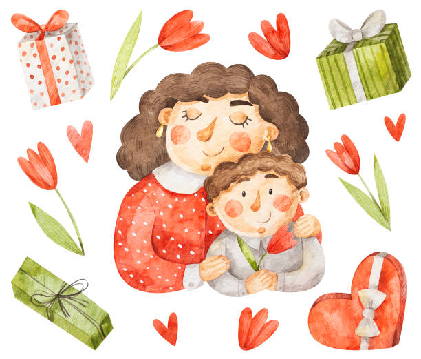 ilustrações de stock, clip art, desenhos animados e ícones de mother's day - mother gift