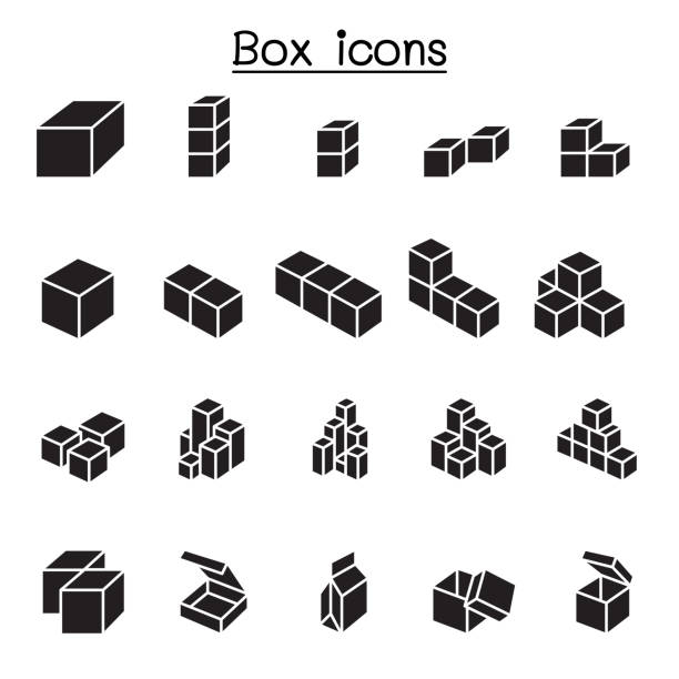 коробка иконки вектор иллюстрации графический дизайн - envelope opening stack open stock illustrations