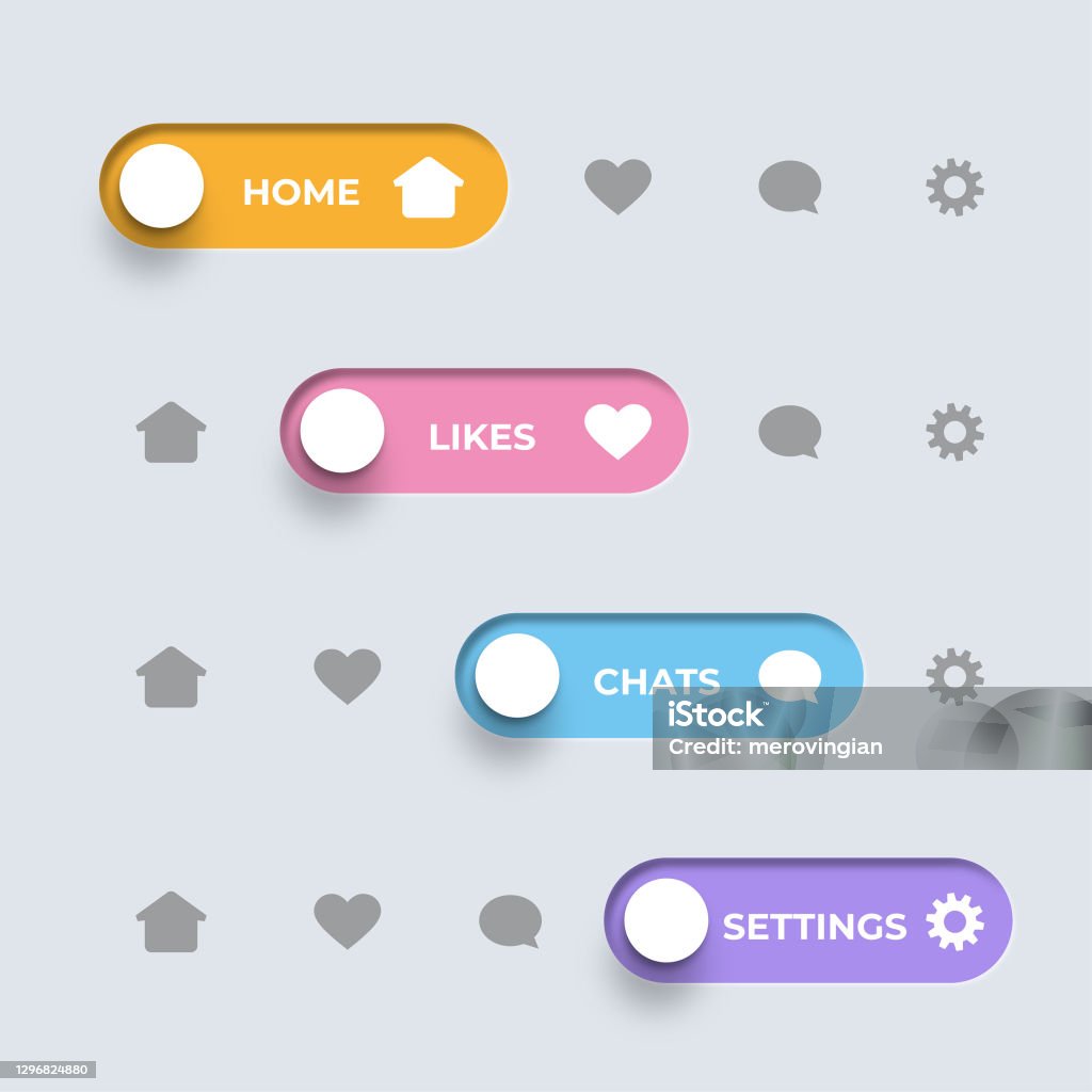 Vetores de Design De Menu De Sites Elementos De Navegação Barras De ...