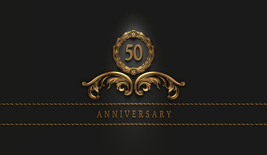 festive golden glossy vintage style 50 th anniversary template background for invitation cards