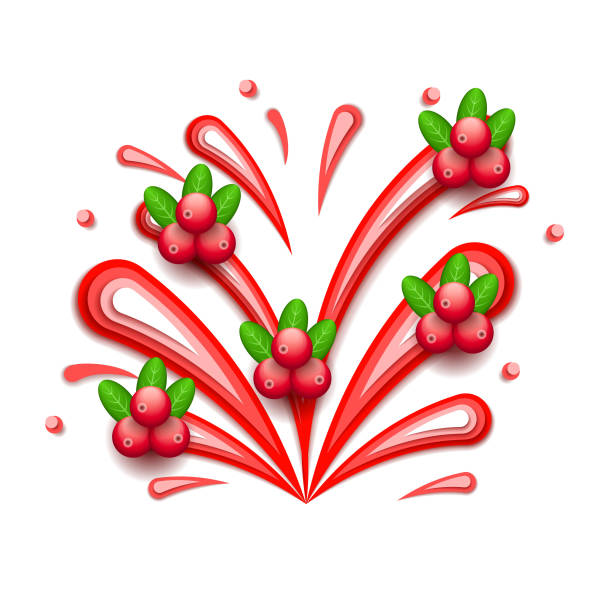 istock Abstract Paper Cut Ilustration Water Splash Drops Color Red With Lingonberry Background Vector Design Style 1296826020