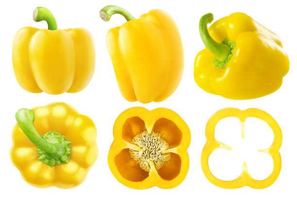istock Isolated yellow bell peppers collection 1296826076