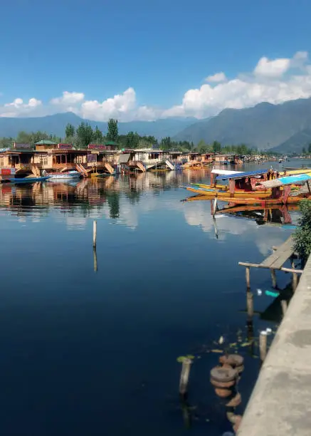 Beautiful view of Dal lake in Srinagar, India