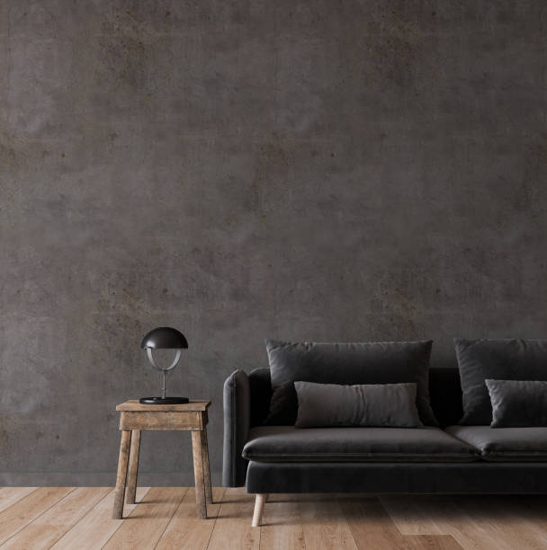 istock Dark living room interior in modern style. 1296833460